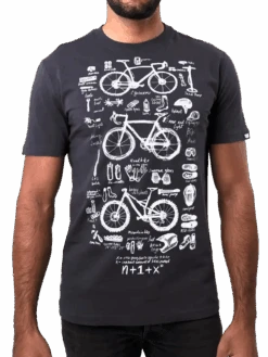 Bike Maths T Shirt Charcoal