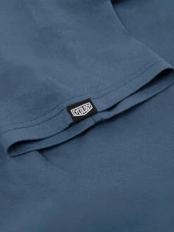 Gone Riding Men's T Shirt -Cycology Denim Blue men s tee sleeve detail