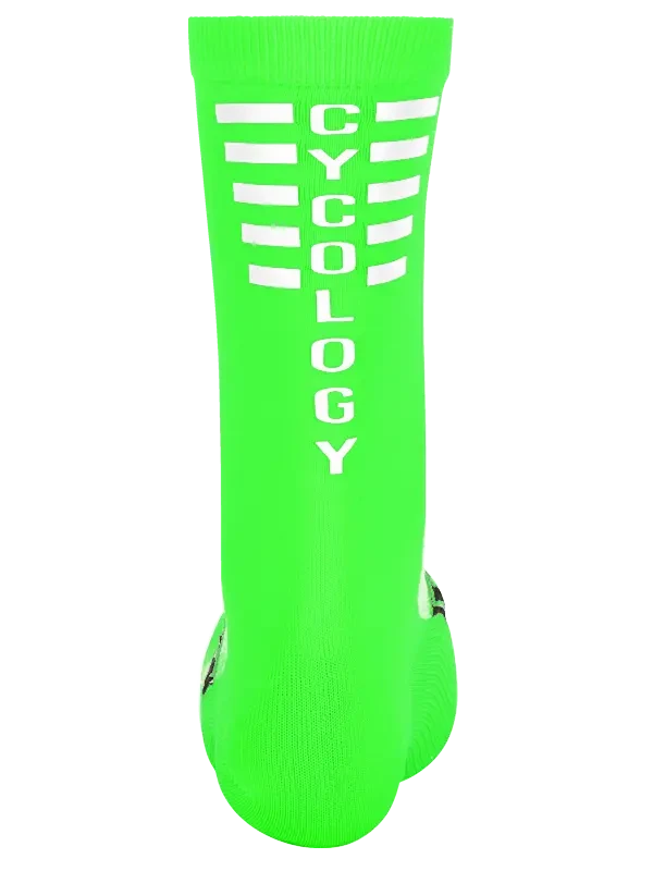 Cycology Green Reflective Logo Cycling Socks 2 Cycology Green Reflective Logo Cycling Socks - Image 2