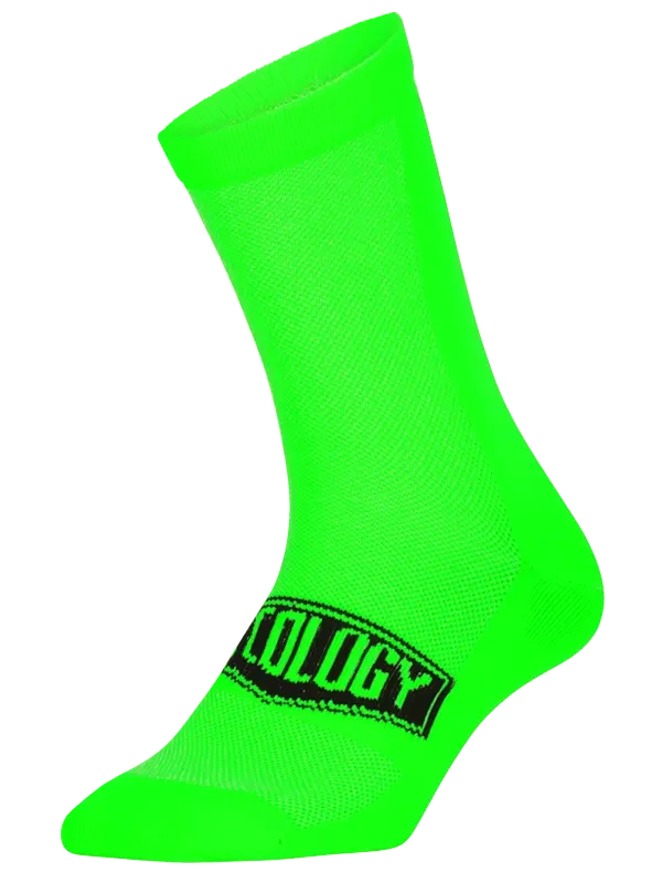 Cycology Green Reflective Logo Cycling Socks 1 Cycology Green Reflective Logo Cycling Socks