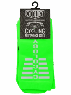 Cycology Green Reflective Logo Cycling Socks 5 Cycology Green Reflective Logo Cycling Socks -Cycology FLURO GREEN REFLECTIVE SOCK pack