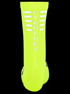 Cycology Lime Reflective Logo Cycling Socks -Cycology FLURO LIME REFLECTIVE SOCK BACK