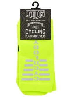 Cycology Lime Reflective Logo Cycling Socks -Cycology FLURO LIME REFLECTIVE SOCK pack