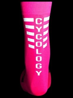 Cycology Reflective Logo Cycling Socks Pink -Cycology FLURO PINK REFLECTIVE SOCK BACK 888854
