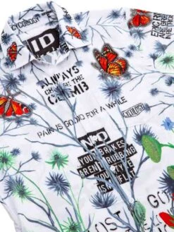 Gangsta Gravel Shirt -Cycology GANGSTA WHITE FRONT DETAIL