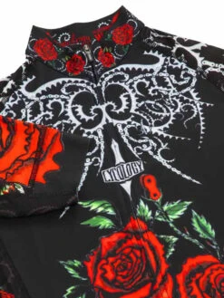 Red Rose Women's Classic Jersey -Cycology RED ROSE FRONT CYCLING JERSEY DETAIL