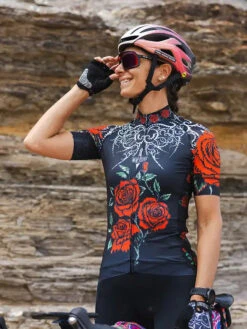 Red Rose Women's Classic Jersey -Cycology Red Rose