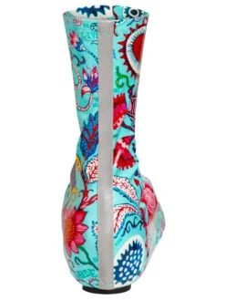 Secret Garden Cycling Shoe Covers- Aqua -Cycology SECRET GARDEN SHOE COVER BACK
