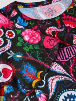 Secret Garden Women's Technical T-Shirt Black -Cycology SECRET GARDEN BLACK TECH TEE FRONT SLEEVE