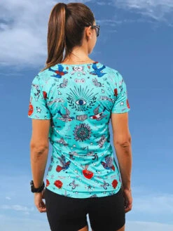 Tattoo Women's Technical T-Shirt 9 Tattoo Women's Technical T-Shirt -Cycology TATTOO AQUA BACK