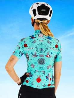 Tattoo Women's Classic Jersey -Cycology TATTOO AQUA SS CYCLING JERSEY FRONT