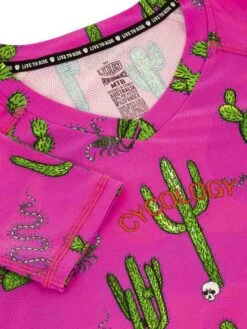 Totally Cactus Women's Long Sleeve MTB Jersey -Cycology TOTALLYCACTUS PINK SS MTB FRONT