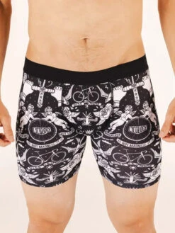 Velo Tattoo Performance Boxer Briefs -Cycology VELO TATTOO FRONT TRUNKS