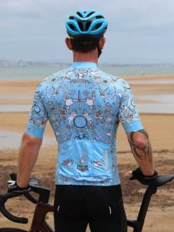 Velo Tattoo Men's Classic Jersey Blue -Cycology Velo Tattoo Blue 3 723795