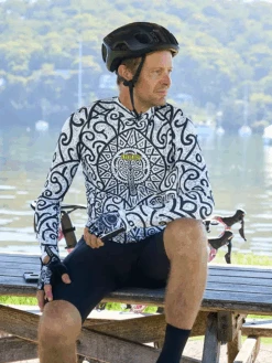 Zanzibar Men's Summer Long Sleeve Jersey -Cycology WHITE ZANZIBAR FRONT LS SUMMER